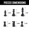 GETORIUM Tournament Chess Set: Portable and Professional Set with Travel Portable Plastic Tube Roll. Plastic Staunton Chess Pieces, Foldable Vinyl Chess Board. (Black Board, 13X13IN) view 3