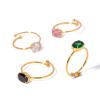 IREAKZGN Stainless Steel Open Ring Color Bling Charm Jewelry Gift 1Pcs(JDRW2401004-WT) view 1
