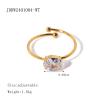IREAKZGN Stainless Steel Open Ring Color Bling Charm Jewelry Gift 1Pcs(JDRW2401004-WT) view 2