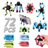 72PCS Glow Valentines Day Gift for Kids Fidget Toys Bulk Transformable Fidget Spinner for Kids and Adults, Stress Relief Sensory Toy Robot Spinner Toy for Valentines Day Gifts Easter Basket Stuffers view 1