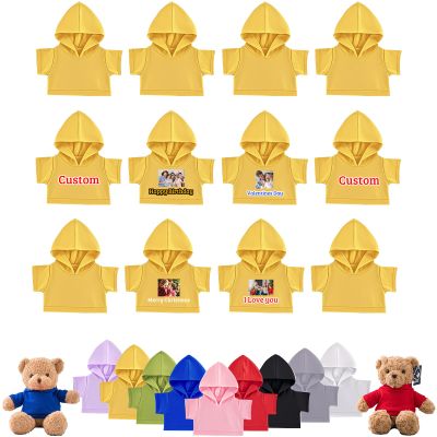 DRAJOIN 12 Pcs Personalized Teddy Bear Clothes with Photo Text, Custom Stuffed Animal Clothing Fit 8-16inch Stuffed Bear Clothes, Personalized Doll Clothing Make Your Own Plush Doll Shirt