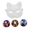 Abaodam 2Pcs Unpainted Cat Masquerade Masks for DIY Painting Plastic Blank Masks with Mesh Eyes Suitable for Halloween Cosplay Birthday and Holiday Parties Artistic Handcraft Supplies view 2