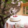 1st Birthday Party Decorations for Girls by Innerspark, Pink and Gold Floral Set, Ribbon High Chair Banner, Birthday Hat, Cake Topper, One High Chair Banner, Girls First view 4