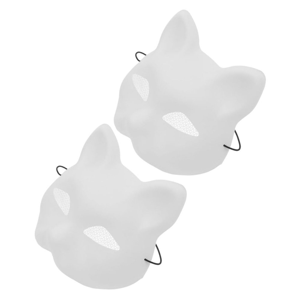 Abaodam 2Pcs DIY Lightweight Blank Plastic Masks for Cosplay Masquerade Halloween Parties Craft Projects Comfortable Unpainted Animal Face Masks