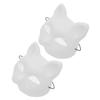 Abaodam 2Pcs DIY Lightweight Blank Plastic Masks for Cosplay Masquerade Halloween Parties Craft Projects Comfortable Unpainted Animal Face Masks view 1