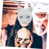 Abaodam 2Pcs DIY Lightweight Blank Plastic Masks for Cosplay Masquerade Halloween Parties Craft Projects Comfortable Unpainted Animal Face Masks view 3