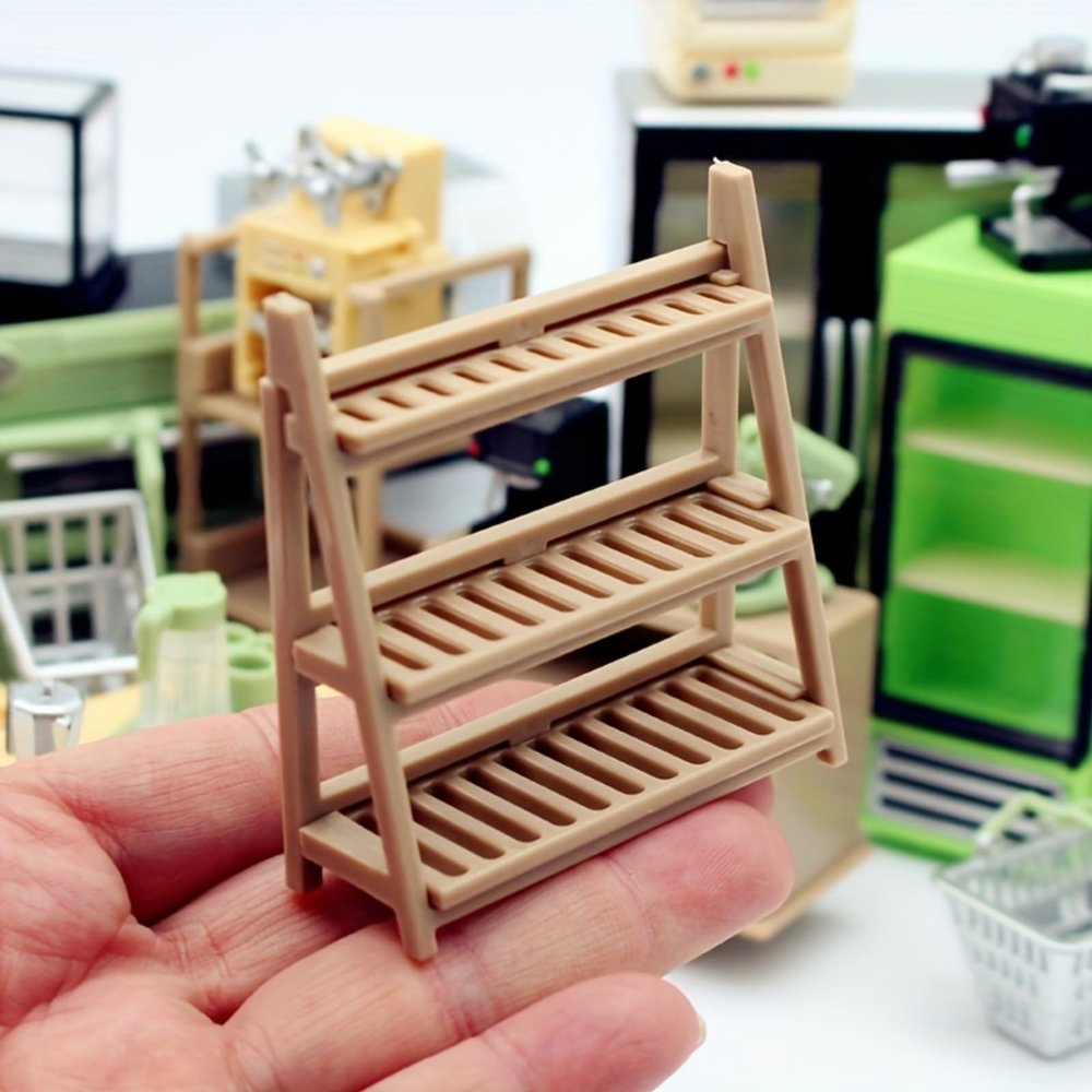 1:12 Miniature Storage Shelf, Multi-Layer Storage Cabinet, Plastic Organizer for DIY Room Decor, Home Decor, Doll Furniture