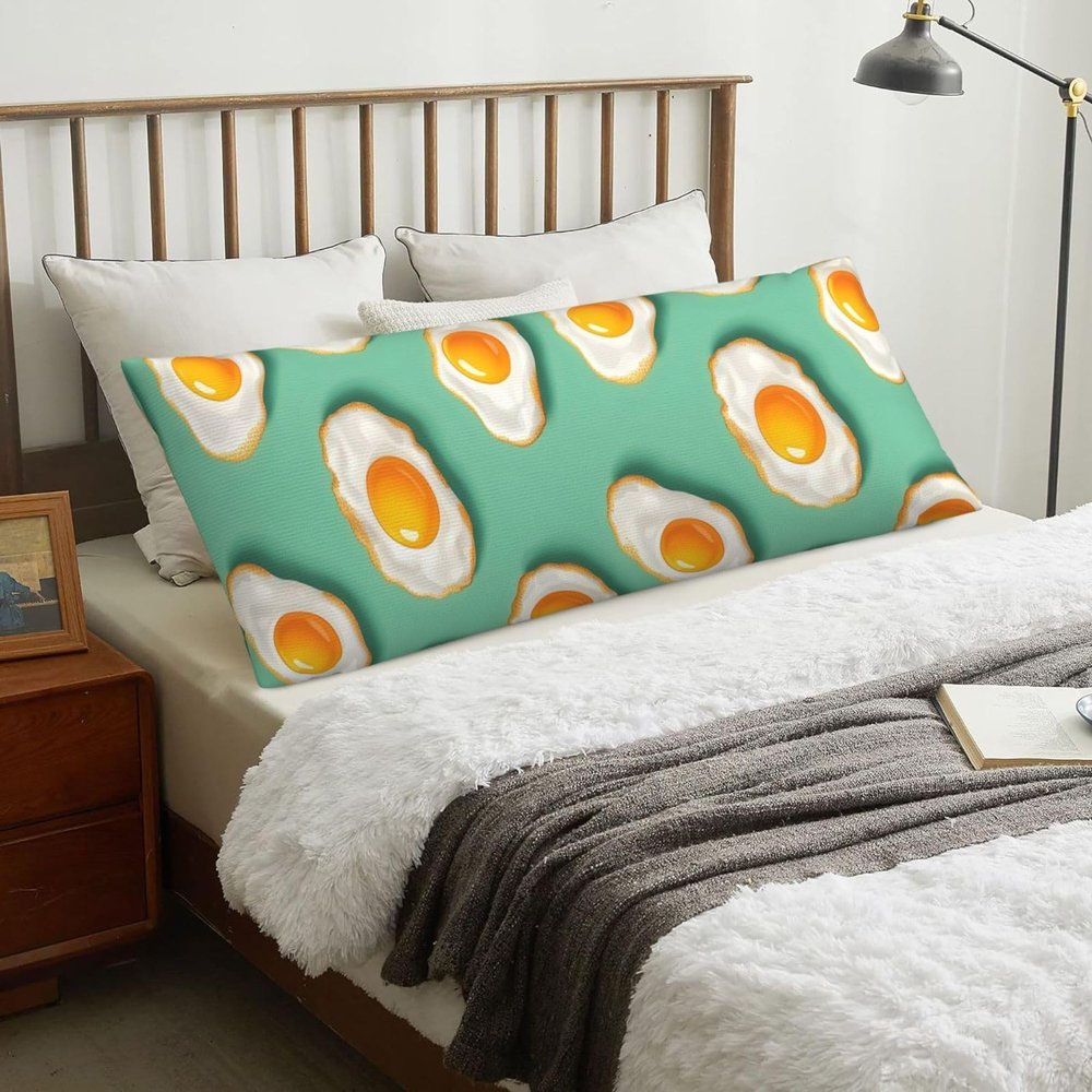 GZVGZV Body Pillow Cover with Zipper 20x54 Inch - Bright Cartoon Egg Print Soft Body Pillow Case Cover, Comfortable Long Pillowcase Removable
