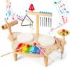 Baby Drum Set for Toddlers 1-3, Wooden Musical Percussion Instruments with Xylophone, Kids Drumset Educational Montessori Music Toys Birthday Gift for Boys Girls view 1