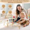 Baby Drum Set for Toddlers 1-3, Wooden Musical Percussion Instruments with Xylophone, Kids Drumset Educational Montessori Music Toys Birthday Gift for Boys Girls view 2