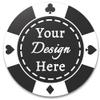 100 Custom Plastic Poker Chips, Double Sided Full-Color Print Personalized Logo, Image or Text, Drink Token Chips for Wedding, Bar, Party, Event, Store Coupons (Black) view 1