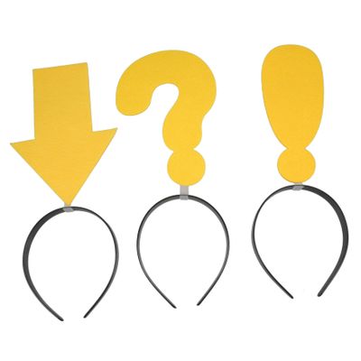 BESPORTBLE 3pcs Funny Arrow Symbol Headbands for Lightweight Party Hairbands Yellow Question Mark Arrow Photo Props for Stage Performances Carnival Celebrations