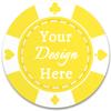 100 Custom Plastic Poker Chips, Double Sided Full-Color Print Personalized Logo, Image or Text, Drink Token Chips for Wedding, Bar, Party, Event, Store Coupons (Yellow) view 1