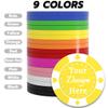 100 Custom Plastic Poker Chips, Double Sided Full-Color Print Personalized Logo, Image or Text, Drink Token Chips for Wedding, Bar, Party, Event, Store Coupons (Yellow) view 4