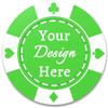 100 Custom Plastic Poker Chips, Double Sided Full-Color Print Personalized Logo, Image or Text, Drink Token Chips for Wedding, Bar, Party, Event, Store Coupons (Green) view 1