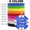 100 Custom Plastic Poker Chips, Double Sided Full-Color Print Personalized Logo, Image or Text, Drink Token Chips for Wedding, Bar, Party, Event, Store Coupons (Blue) view 4