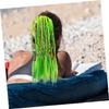 Beaupretty Festival Party Braided Ponytail Extension Wig for Secure Hair Ring Natural Looking Braid Hairpiece in Deep Green and Yellow Green Cute Hair Accessory for Daily Wear and view 4