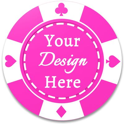 100 Custom Plastic Poker Chips, Double Sided Full-Color Print Personalized Logo, Image or Text, Drink Token Chips for Wedding, Bar, Party, Event, Store Coupons (Rose Red)