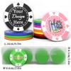 100 Custom Plastic Poker Chips, Double Sided Full-Color Print Personalized Logo, Image or Text, Drink Token Chips for Wedding, Bar, Party, Event, Store Coupons (Rose Red) view 3