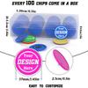 200-1000 Custom Plastic Poker Chips, Personalized Drink Token Chips, Double-Sided Color Print with Your Logo/Image/Text for Bar, Party, Events, Weddings, Schools, Promotions & Coupons (Rose Red) view 3