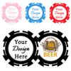 100 Custom Poker Chips, Personalized Plastic Drink Token Chips with Full-Color Double Sided Printing, Add Your Logo, Text or Image for Bar, Business Promotion, Casino Night, Board Games (White) view 1