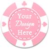 100 Custom Plastic Poker Chips, Double Sided Full-Color Print Personalized Logo, Image or Text, Drink Token Chips for Wedding, Bar, Party, Event, Store Coupons (Pink) view 1