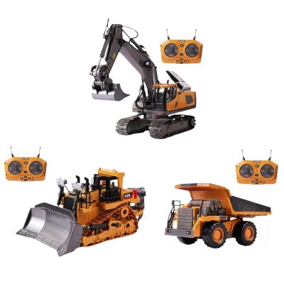 Mudsterz - Mudsterz Trucks, Mudsterz Excavator, 2.4GHz RC Construction Vehicle with Cool Lights and Real Sounds, Realistic Engineering Design, Metal Parts, Little Builders, Big Action (A1+B1+D1)