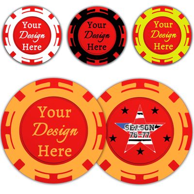 100 Custom Poker Chips, Personalized Plastic Drink Token Chips with Full-Color Double Sided Printing, Add Your Logo, Text or Image for Bar, Business Promotion, Casino Night, Board Games (Red)