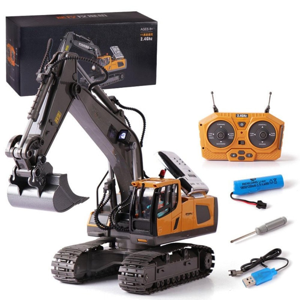 Mudsterz - Mudsterz Trucks, Mudsterz Excavator, 2.4GHz RC Construction Vehicle with Cool Lights and Real Sounds, Realistic Engineering Design, Metal Parts, Little Builders, Big Action (A1)