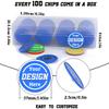 200-1000 Custom Plastic Poker Chips, Personalized Drink Token Chips, Double-Sided Color Print with Your Logo/Image/Text for Bar, Party, Events, Weddings, Schools, Promotions & Coupons (Blue) view 3