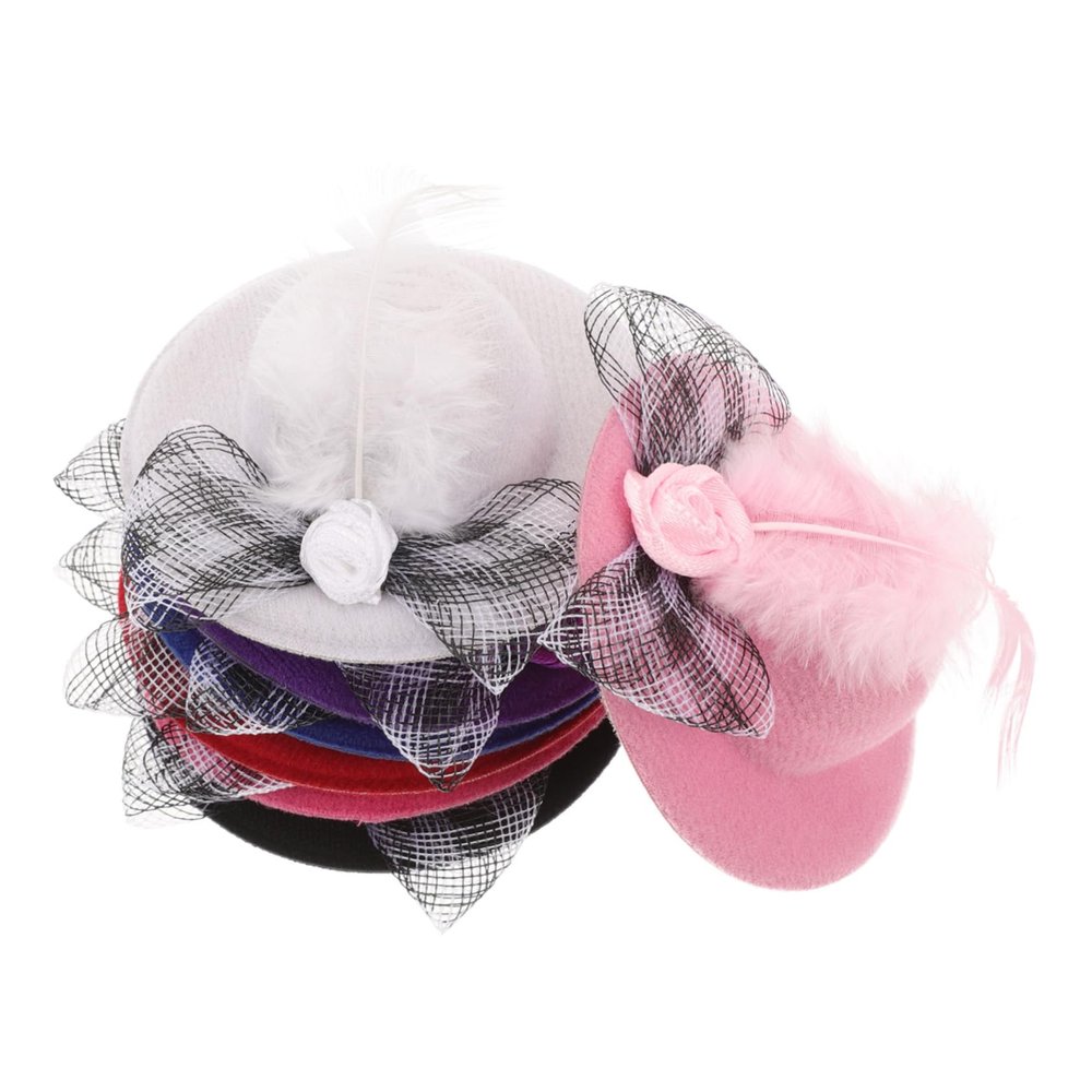 ABOOFAN 6pcs Hats for Animal Figures and Dolls DIY Craft Tiny Dome Caps Style Miniature Hair Accessories for Doll Costume Decoration and Replacement