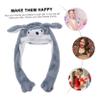 Beaupretty Funny Moving Ears Plush Warm Hat Gray Cap for Party Cosplay Halloween Christmas Photo Props view 2