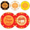 100 Custom Poker Chips, Personalized Plastic Drink Token Chips with Full-Color Double Sided Printing, Add Your Logo, Text or Image for Bar, Business Promotion, Casino Night, Board Games (Orange) view 1