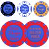 100 Custom Poker Chips, Personalized Plastic Drink Token Chips with Full-Color Double Sided Printing, Add Your Logo, Text or Image for Bar, Business Promotion, Casino Night, Board Games (Blue) view 1
