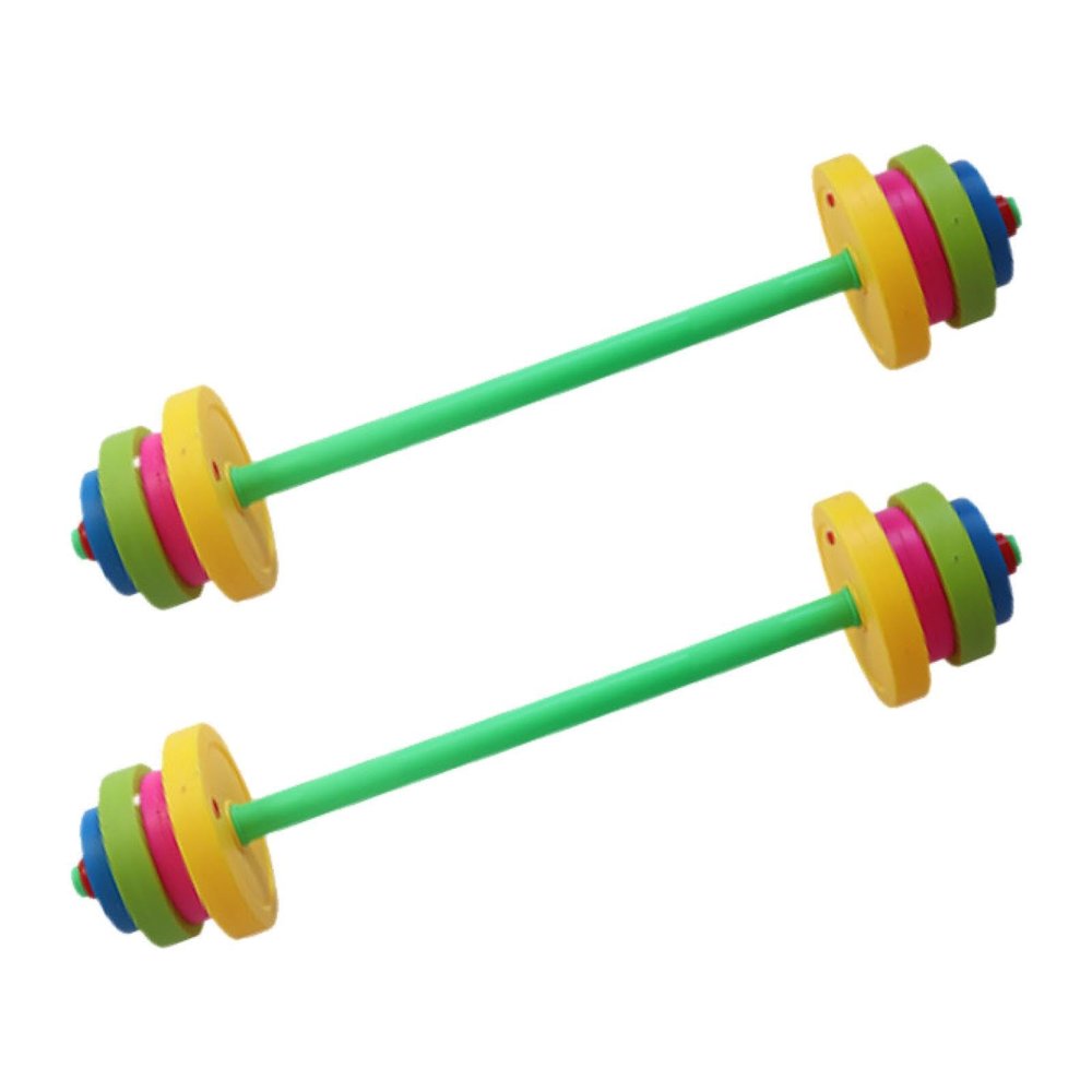 2 Kids Toy Dumbbells, Home Weight Lifting Training Equipment, Exercise Set for 4-7 Years Old Boys and Girls, 2 Long
