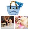 1/6 Mini Handbag Miniature Tote Bag Dollhouse Decoration Accessories Doll Dress Pu Leather for 12inch Dolls BJD Clothes, Light Blue view 2