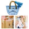 1/6 Mini Handbag Miniature Tote Bag Dollhouse Decoration Accessories Doll Dress Pu Leather for 12inch Dolls BJD Clothes, Light Blue view 3
