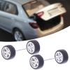 1/64 Scale Wheels RC Tires with Wheel Rim Vehicle Wheels Modified Tire for Adult, Argent view 2