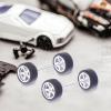 1/64 Scale Wheels RC Tires with Wheel Rim Vehicle Wheels Modified Tire for Adult, Argent view 4