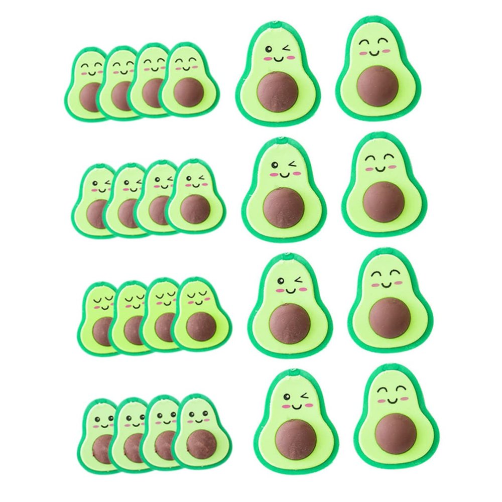 Abaodam 36Pcs Avocado Cartoon Erasers Bulk for Student Prizes Safe Material Creative Small Lightweight Stationery for Classroom and Homework