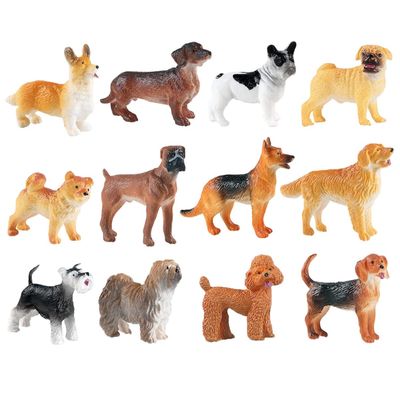 Abaodam 12Pcs Mini Dog Statue Resin Puppy Figurines Realistic Craftsmanship Lightweight Portable Decoration for Imaginative Play and Cake Toppers