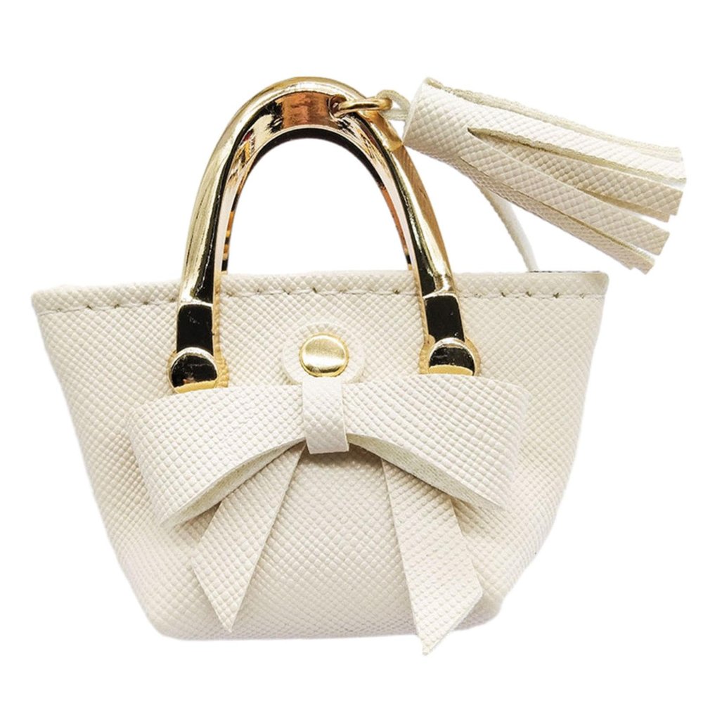 1/6 Mini Handbag Miniature Tote Bag Dollhouse Decoration Accessories Doll Dress Pu Leather for 12inch Dolls BJD Clothes, White