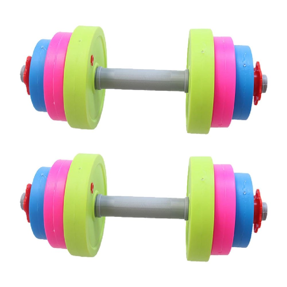 2 Kids Toy Dumbbells, Home Weight Lifting Training Equipment, Exercise Set for 4-7 Years Old Boys and Girls, 2 Short
