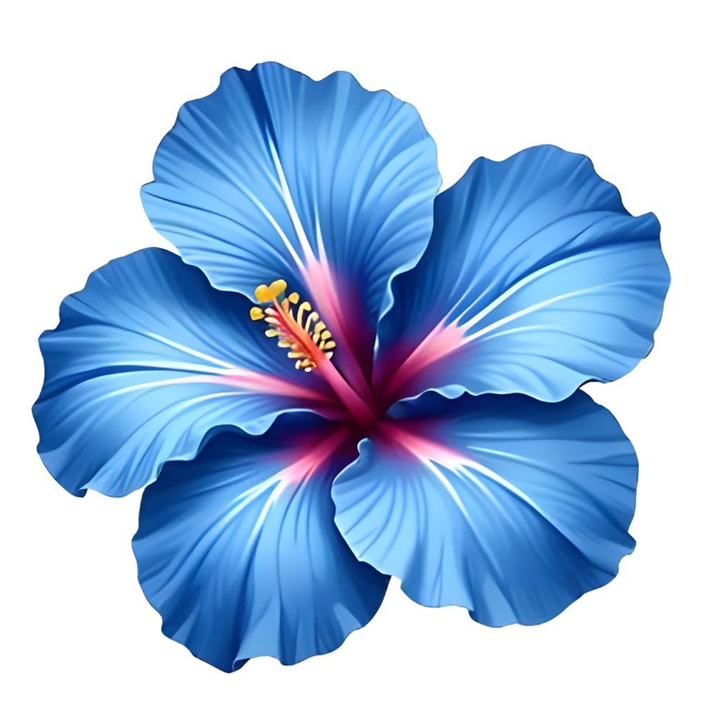 Blue Hibiscus Flower Car Stickers, 2-Pack Waterproof Vinyl Car Decals for Bumper, Trunk & Car Windows, Decorative Auto Stickers for SUVs, Trucks, Calcomanas para Auto c099