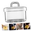 Abaodam Heat Resistant Glass Soup Bowl with Lid High Borosilicate Glass Food Storage Container for Steaming and Baking Clear Soup and Dessert Serving Dish view 3