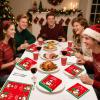 50 Pcs Merry Christmas Napkins - 13 Inch Disposable Christmas Napkins Paper, Snowman Xmas Cocktail Napkin Dinnerware Set for Xmas Party Decorations Tableware Supplies Table Decor Favors view 2