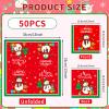 50 Pcs Merry Christmas Napkins - 13 Inch Disposable Christmas Napkins Paper, Snowman Xmas Cocktail Napkin Dinnerware Set for Xmas Party Decorations Tableware Supplies Table Decor Favors view 3