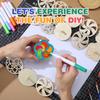 DECHOUS 20Pcs Wood Spinning Tops Unfinished Wooden Gyroscope Handmade Paintable Spin Tops Craft for Educational Kindergarten Party Favor view 3