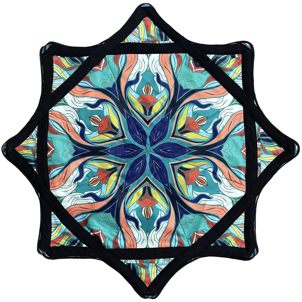 Flowstars Beginner Spinnings Cloth, Fun & Challenging, Easy to Rotate, Sided Print Fingertip Rotating Juggling Toy, Vibrant Patterns for Party Beginners (D)