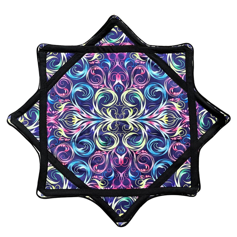 Flowstars Beginner Spinnings Cloth, Fun & Challenging, Easy to Rotate, Sided Print Fingertip Rotating Juggling Toy, Vibrant Patterns for Party Beginners (E)